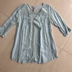 Johnny Was tunic, light blue, size Small